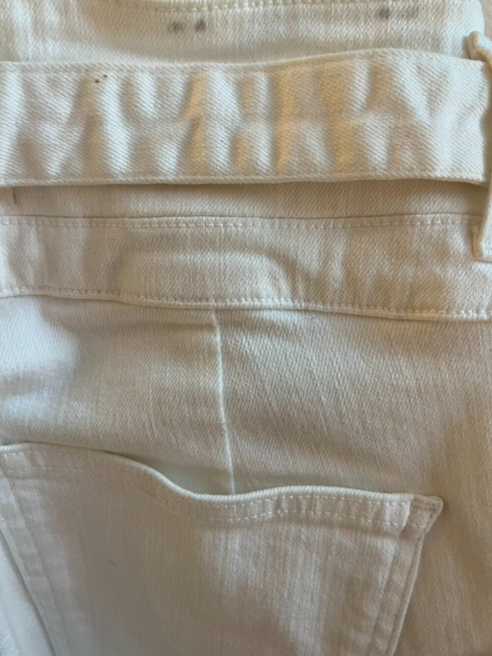 NWT Veronica Beard Giselle Belted High Rise Skinny Flare Jeans in White - Picture 8 of 9